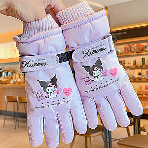 Kuromi Sanrio Cartoon Children's Ski Gloves