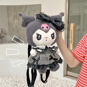 Kuromi Cartoon Black Dress Doll Backpack