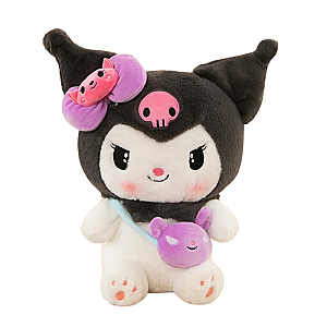 40-50cm Black White Kuromi Purple Bear Shoulder Bag Stuffed Toy Plush