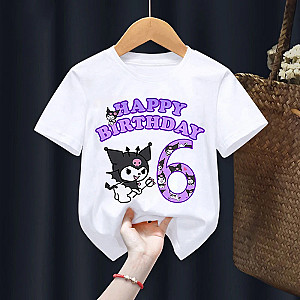 Kuromi Birthday Number 1-12 Cartoons Children T-shirts