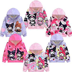 Kuromi Cartoon Sport Coat Girls Cute Jacket Hoodies