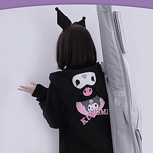 Kuromi Cute Cartoon Loose Student Cardigan Coat Hoodie