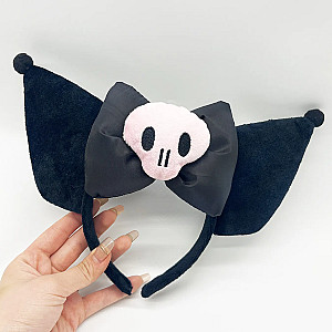Kuromi Cartoon Skull Cat Ear Headband Cosplay Costume