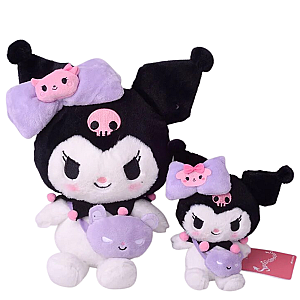 14-25cm Black White Kuromi Purple Bear Bag Stuffed Toy Plush