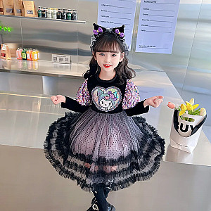Kuromi Kawaii Anime Sanrio Lolita Princess Dress Halloween Cosplay Costume